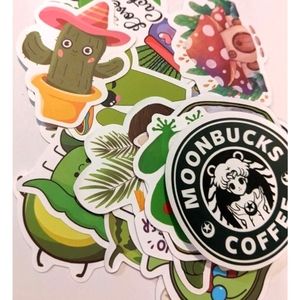 Green Stickers 10pc Colorful Decals Notebook Laptop Water Bottle